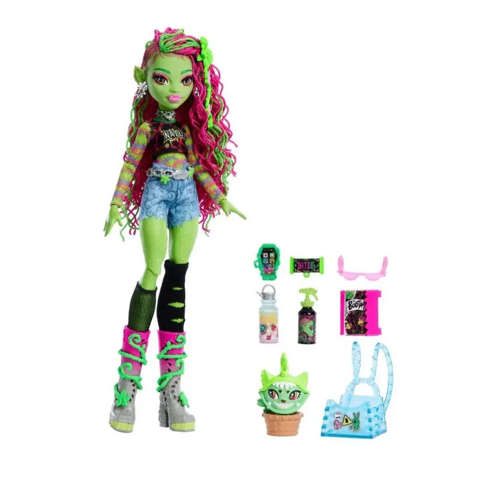 Monster High Venus McFlytrap Fashion Doll with Pet Chewlian and Accessories NIB